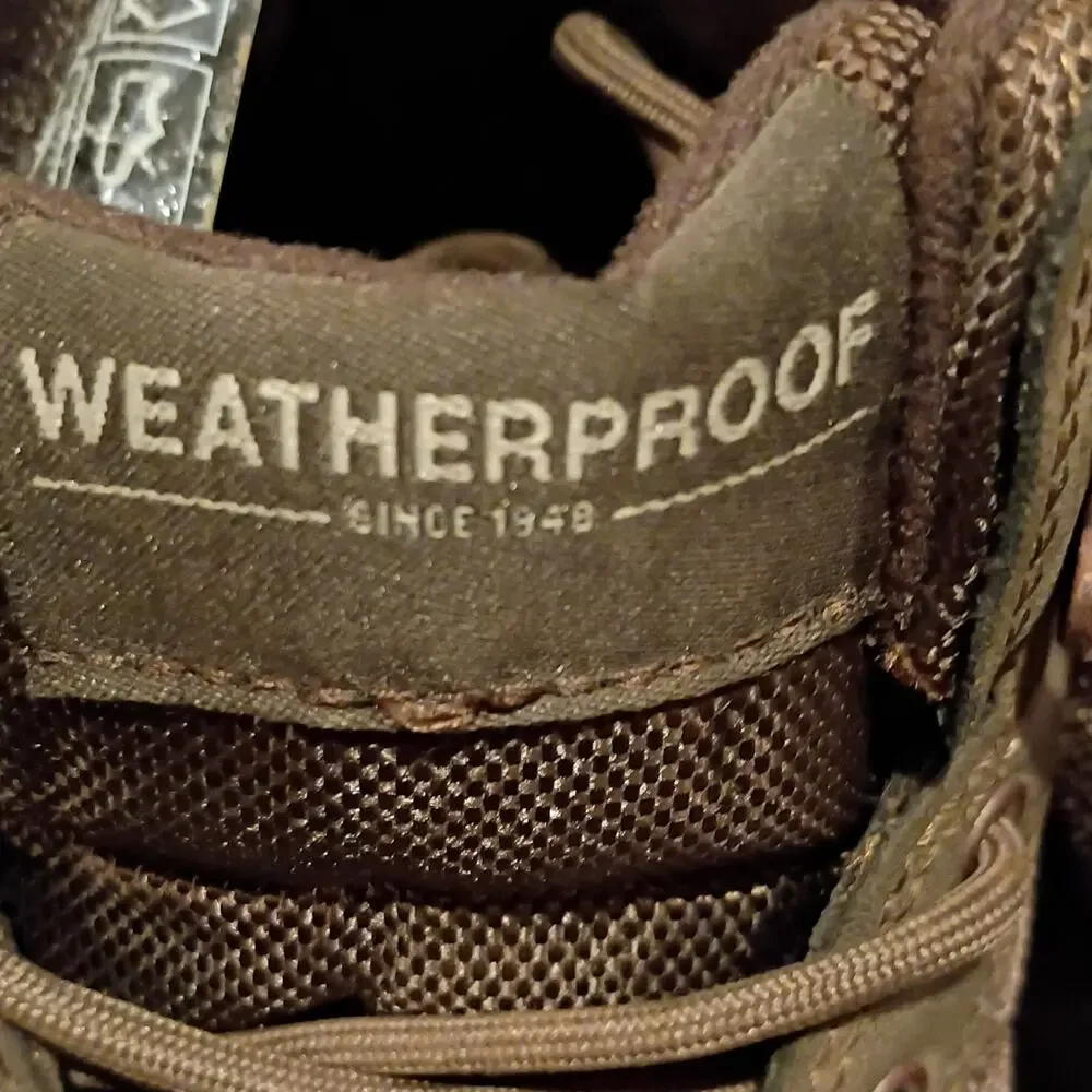Weatherproof Men's Brown Ankle Boots Synthetic Lace-Up Round Toe Size 8 M